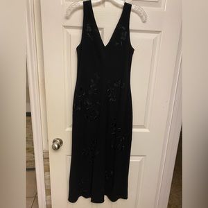 Lauren by Ralph Lauren black dress with flower details